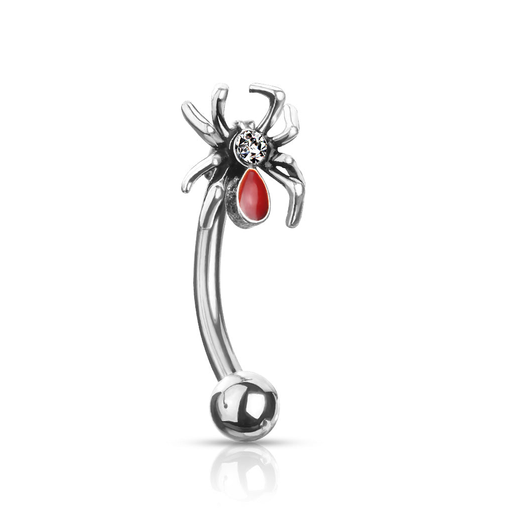 16G Red Spider Surgical Steel Curved Barbells (8MM)